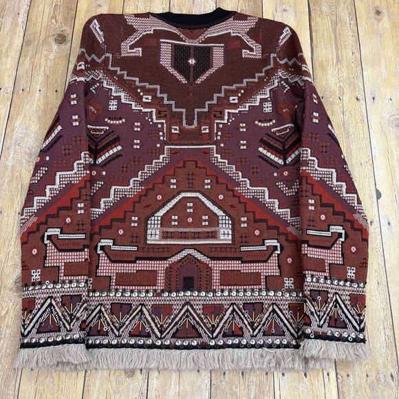 Tory Burch Sweater Womens Medium Wool Viscose Aztec Southwestern - Picture 2 of 8